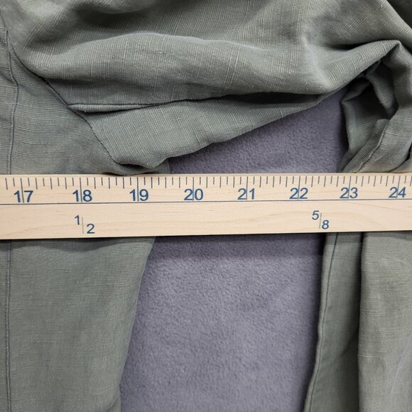 August Silk Linen Silk Jacket Women's Size 10‎ Green Hooded Zip Up Lightweight - Picture 5 of 6